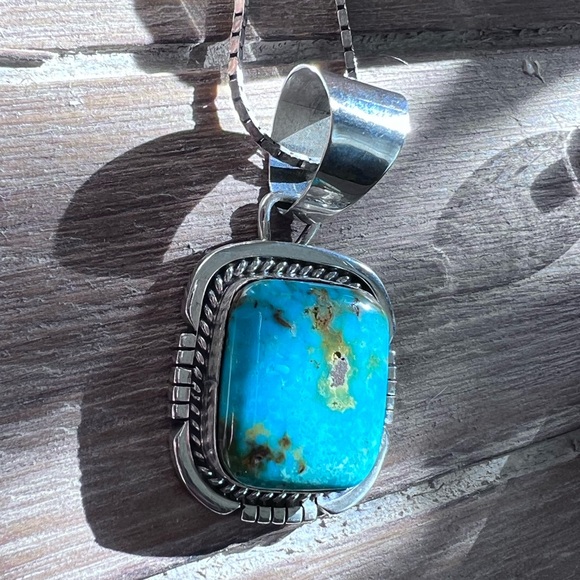 Square Turquoise Pendant - Picture 3 of 5